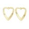 Brass Pendants, Real 18K Gold Plated, Heart, 42x31x1mm, Hole: 1.4mm