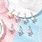 Acrylic Imitation Pearl & Alloy Pumpkin Teapot Pendant Decorations, with Lobster Claw Clasps, Mixed Color, 38mm