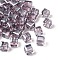 Electroplated Glass Beads, Cube, Faceted, Old Rose, 7x7x7mm, Hole: 1.6mm