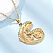 304 Stainless Steel Pendant Necklaces, Ion Plating(IP), Lizard, Real 18K Gold Plated, 17.91 inch(45.5cm)
