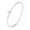 Rack Plating Brass Micro Pave Clear Cubic Zirconia Letter Open Cuff Bangles, Torque Bangles for Women, Platinum, Lead Free & Cadmium Free, Letter R, Inner Diameter: 1-7/8x2-1/4 inch(4.8x5.8cm)