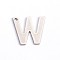 Tarnish Resistant 304 Stainless Steel Letter Charms, Letter.W, 12x11x0.8mm, Hole: 1mm