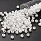 TOHO 3/0 Round Beads, Japanese Seed Beads, (401) Opaque AB White, 5.5mm, Hole: 1.9mm, about 2700pcs/pound
