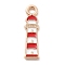 Alloy Pendants, with Enamel, Navy Style Charms, Lighthouse, 18x5x1.5mm, Hole: 1.8mm