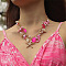 Alloy & Plastic Pearl & Natural Shell Pendant Necklaces, Golden, Sea Horse & Shell Shape & Starfish, Deep Pink, 17.72 inch(45cm)