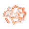 Picasso Transparent Glass Bugle Beads, Coral, 13x4mm, Hole: 0.9~1mm, about 1125pcs/pound