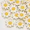 Alloy Pendants, with Enamel, Flower/Daisy, Light Gold, White, 27x25x2.5mm, Hole: 3mm