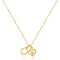 Brass Initial and Heart Pendant Necklaces for Women, Real 14K Gold Plated, Letter O, 15.75 inch(40cm)