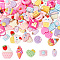 100Pcs 5 Styles Opaque Resin Decoden Cabochons, Mixed Shapes, Mixed Color, 12.5~19.5x8~23x4~7.5mm, 20pcs/style