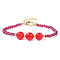 Round Natural Agate Beaded Bracelets, with Lobster Claw Clasp
