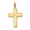 Ion Plating(IP) 304 Stainless Steel Pendants, Cross Charm, Real 18K Gold Plated, 39x26.5x3mm, Hole: 8x5.5mm