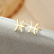 925 Sterling Silver Stud Earrings, Golden, Pisces, 10x10mm