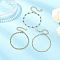 304 Stainless Steel Cable Chains & Evil Eye Lampwork Link Chains Bracelets for Women, Colorful, 7-1/4~7-3/8 inch(18.4~18.7cm) , 3pcs/set