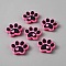 PVC Beads, Paw Print, Hot Pink, 24.5x30x9mm, Hole: 3.5mm
