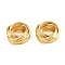 Brass Beads, Twisted Knot, Large Hole Beads, Rack Plating, Long-Lasting Plated, Lead Free & Cadmium Free, Real 18K Gold Plated, 15x7mm, Hole: 8.8mm