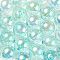 UV Plating Transparent Rainbow Iridescent Acrylic Beads, Bubble Beads, Round, Light Blue, 15~15.5x15.5~16mm, Hole: 2.6~2.7mm