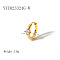 Elegant Stainless Steel Cubic Zirconia Hoop Earrings, Golden, Clear