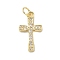 Brass Micro Pave Cubic Zirconia Pendants, Cross, Rack Plating, Lead Free & Cadmium Free, Long-Lasting Plated, with Jump Ring, Real 18K Gold Plated, 20x11x2.5mm, Hole: 3.6mm