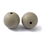 Silicone Beads, Round, Olive Drab, 15mm, Hole: 3mm