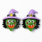 Resin Cabochons, Halloween Theme, Opauqe, Witch, Colorful, 28x23x7mm