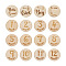 Basswood Milestone Cards, with Word, Flat Round, BurlyWood, 100x3mm, 12pcs/set, 2sets/bag