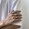 Retro Alloy Finger Rings for Men, Mixed Shapes, Antique Silver, Inner Diameter: 19mm