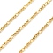 304 Stainless Steel Twisted Chains Curb Chains, Ion Plating(IP), with Spool, Soldered, Real 18K Gold Plated, 2x5x1mm,10m