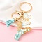 Resin & Acrylic Keychain, with Tassel Pendant and Iron Findings, Letter Y, 10cm, pendant: 26~42mm.