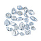 Pearlized Opaque Acrylic Beads, Mixed Shapes, Light Steel Blue, 9~18x8.5~29x3~14mm, Hole: 1.6~4mm, about 467pcs/500g