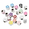 CCB Plastic European Beads, Large Hole Beads, with Enamel, Platinum, Flower, Flower, 10.5x11x8.5mm, Hole: 5.5~5.5mm