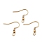 316 Surgical Stainless Steel Earring Hooks, Ear Wire, with Horizontal Loop, Real 18K Gold Plated, 19mm, Hole: 2mm, 22 Gauge, Pin: 0.6mm