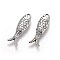 Tibetan Style Zinc Alloy Pendants, Fish, Antique Silver, 23.5x7.5x3mm, Hole: 1.5mm