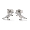 Non-Tarnish 304 Stainless Steel Stud Earrings, Dinosaur, Stainless Steel Color, 12x7mm