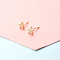 Brass Micro Pave Clear Cubic Zirconia Stud Earrings, Golden, Star, 5mm