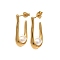 U-Shaped Plastic Imitation Pearl Stud Earrings, with 304 Stainless Steel Findings, Golden, 27.5x8mm