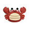 Silicone Beads, Crab, FireBrick, 28x43x17mm, Hole: 2.5mm