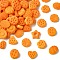 Resin Cabochons, Imitation Food, Biscuits, Orange, 16.5~21x16~20x6.5~7.5mm