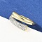 Brass Micro Pave Cubic Zirconia Open Cuff Ring for Women, Rack Plating, Long-Lasting Plated, Lead Free & Cadmium Free, Real 18K Gold Plated, 9mm, Inner Diameter: US Size 8 1/2(18.5mm)