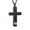 Cross Urn Ashes Pendant Necklace, Stainless Steel Memorial Jewelry for Men Women, Light Sky Blue, 21.65 inch(55cm)