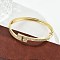 Brass Micro Pave Clear Cubic Zirconia Hinged Bangles for Women, Cadmium Free & Lead Free, Rack Plating, Long-Lasting Plated, Real 18K Gold Plated, 3/8 inch(1cm), Inner Diameter: 2-1/4x2-1/4 inch(5.75x5.85cm)