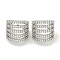 Brass Micro Pave Cubic Zirconia Cuff Earrings, Ring, Platinum, 14.5x14mm