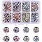 Alloy Rhinestone European Beads, Rondelle Large Hole Beads, Antique Silver, Mixed Color, 11x9~10mm, Hole: 5mm, 72pcs/box