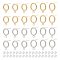 40Pcs 4 Style 304 Stainless Steel Circle Ring Stud Earring Findings, with Horizontal Loops & 316 Surgical Stainless Steel Pins & 80Pcs Plastic Ear Nuts, Golden & Stainless Steel Color, 16.5~18x12~14mm, Hole: 3.2mm, Pin: 0.7mm, 10Pcs/style