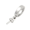 Brass Tube Bails, Oval, Platinum, 14mm, Hole: 4.5x2.5mm