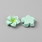 Opaque Resin Cabochons, Flower, Aquamarine, 19x5.5mm