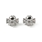 Brass Clear Cubic Zirconia Beads, Cross, Real Platinum Plated, 4x6x6mm, Hole: 1mm