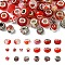 DIY Resin & Alloy Enamel European Beads Jewelry Making Finding Kit, Red, 9~14x9~14x7~10mm, Hole: 1.5~6mm