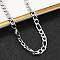 Tarnish Resistant Fashionable 304 Stainless Steel Figaro Chain Necklaces for Men, with Lobster Claw Clasps, Stainless Steel Color, 21.65 inch(55cm)x6mm