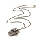 Retro Alloy Skull Pendant Pocket Watches, Quartz Watch, with Iron Chain and Lobster Claw Clasps, Antique Bronze, 30.7 inch, Watch Head: 54x36x13mm
