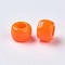 European Resin Large Hole Beads, Barrel, Dark Orange, 8x5~6mm, Hole: 4mm, about 200pcs/50g